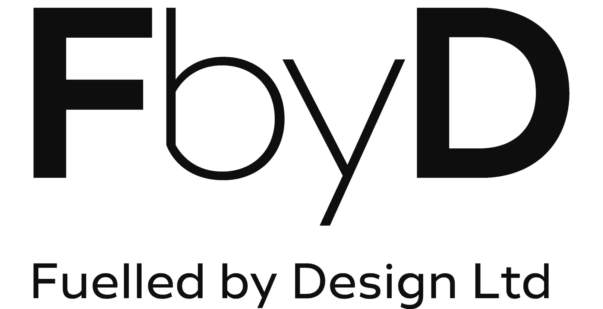 Logo for Fuelled by Design featuring contemporary graphic branding.